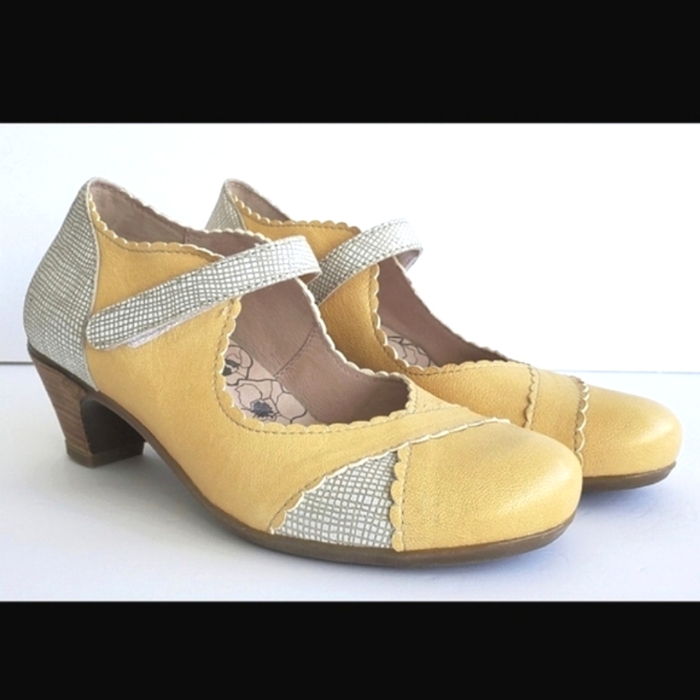 Brako Anatomic Yellow Gold Mary Jane Genuine Leather Shoes Retro Size 37